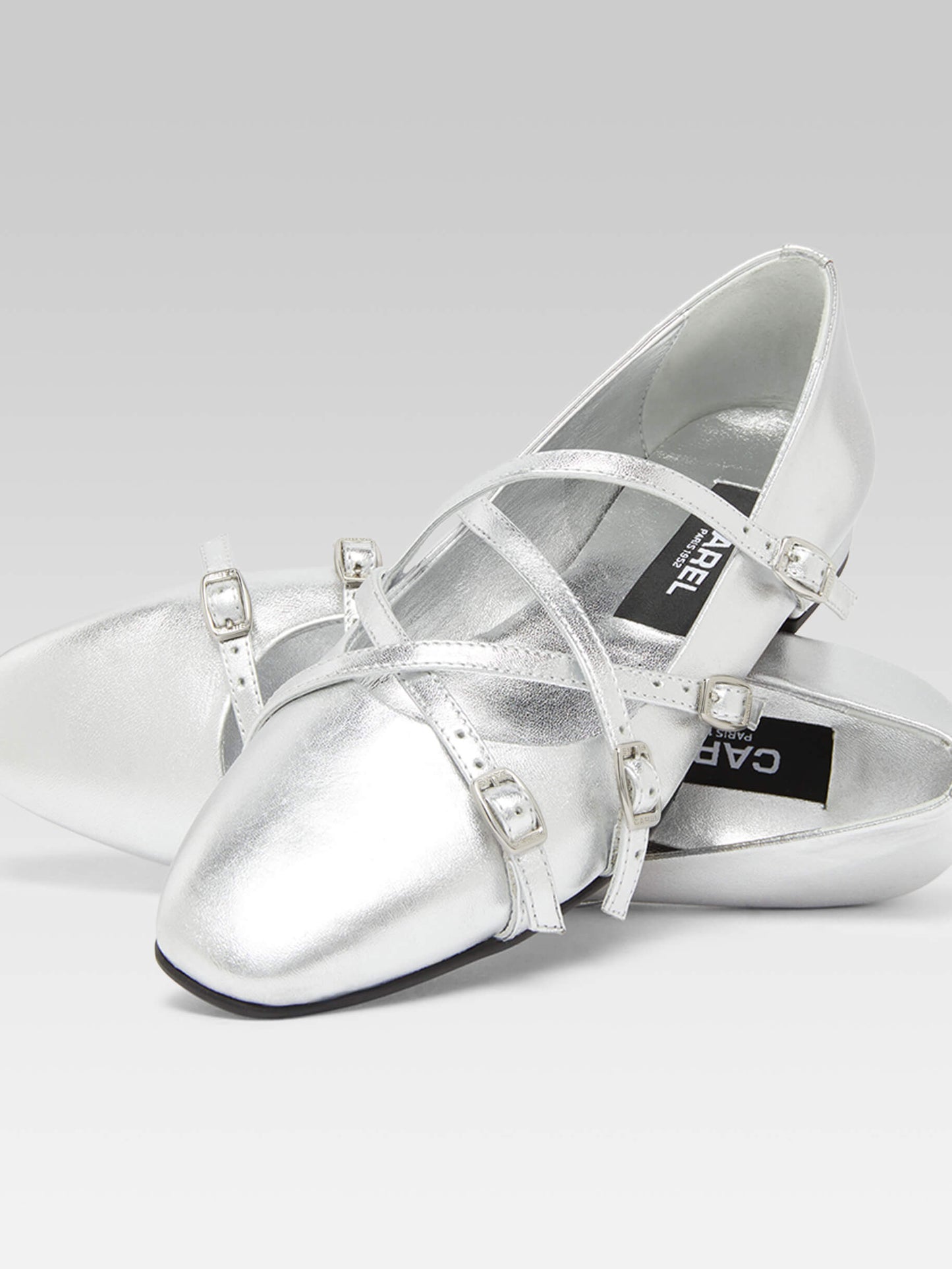 Eloise - Silver leather ballerinas