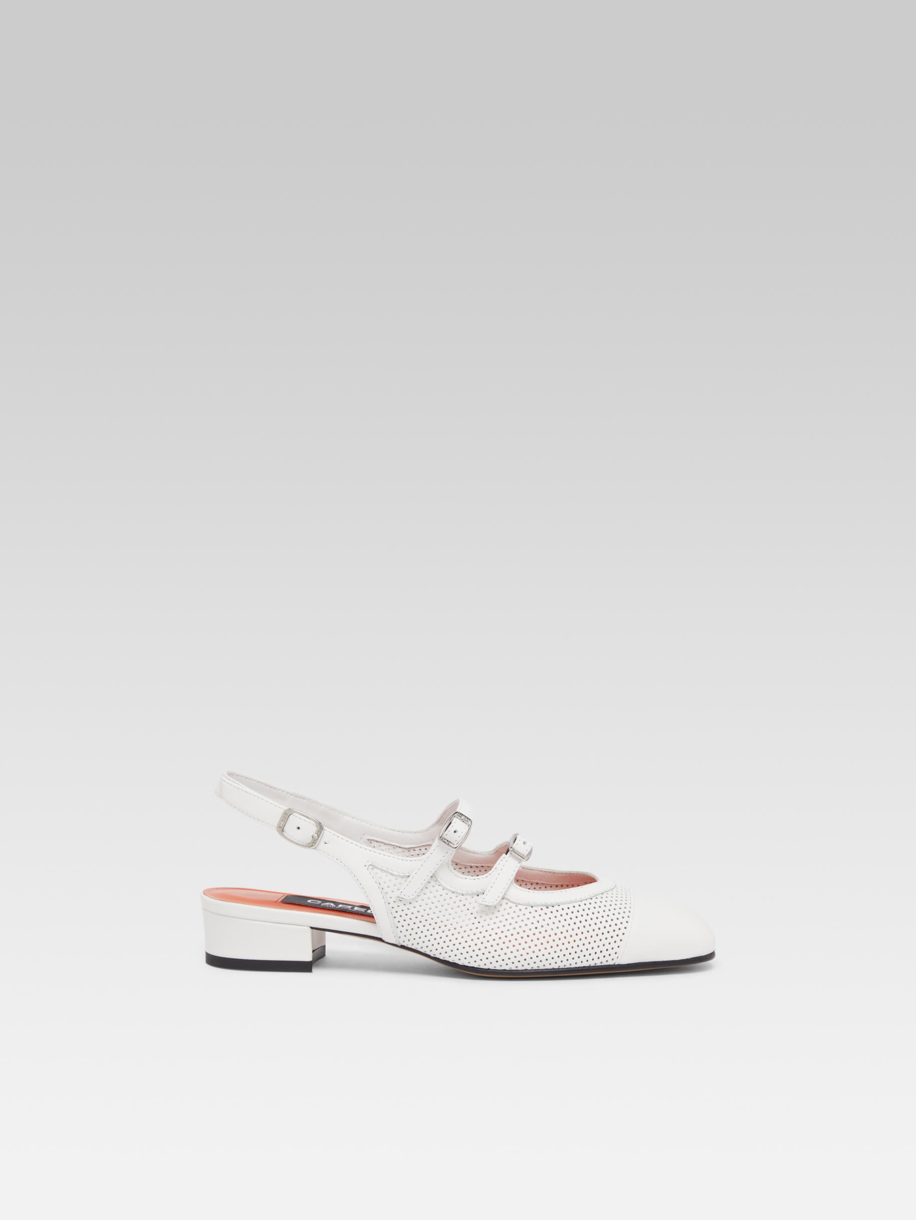 Abricot - Babies slingback cuir upcyclé blanc