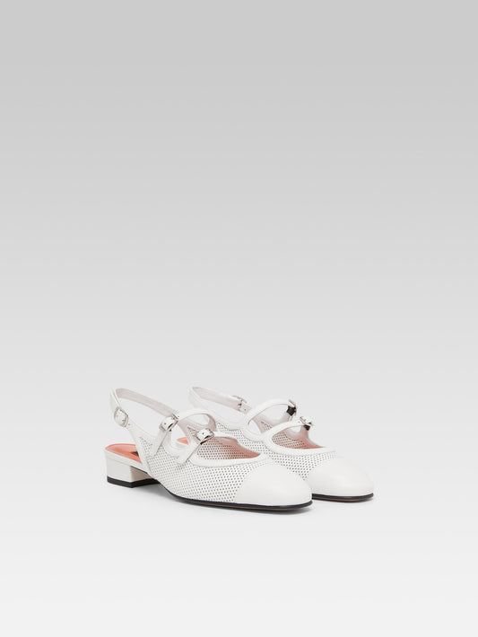 Abricot - White upcycled leather slingback Mary Janes - Image number 3