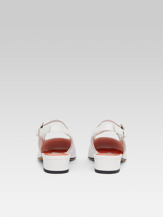 Abricot - White upcycled leather slingback Mary Janes - Image number 5