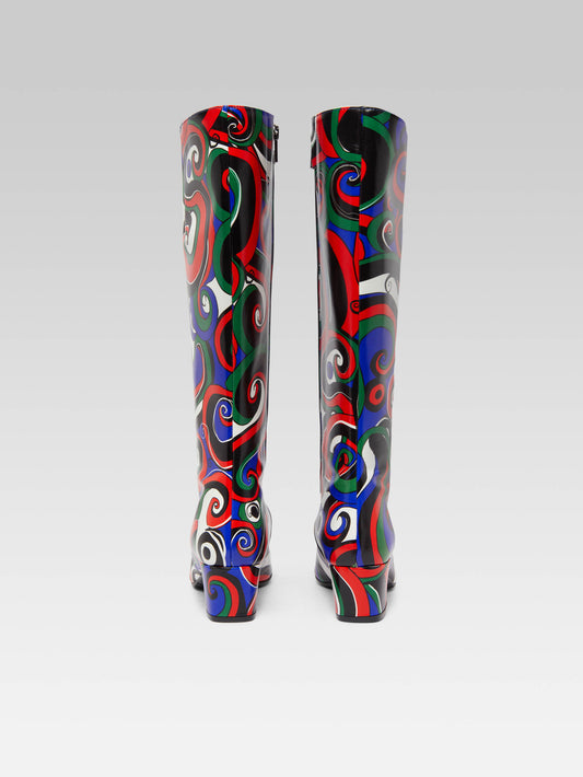 Malaga - Multicolor printed leather boots - Image number 4