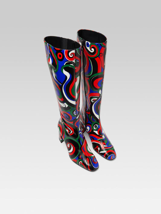 Malaga - Multicolor printed leather boots - Image number 3