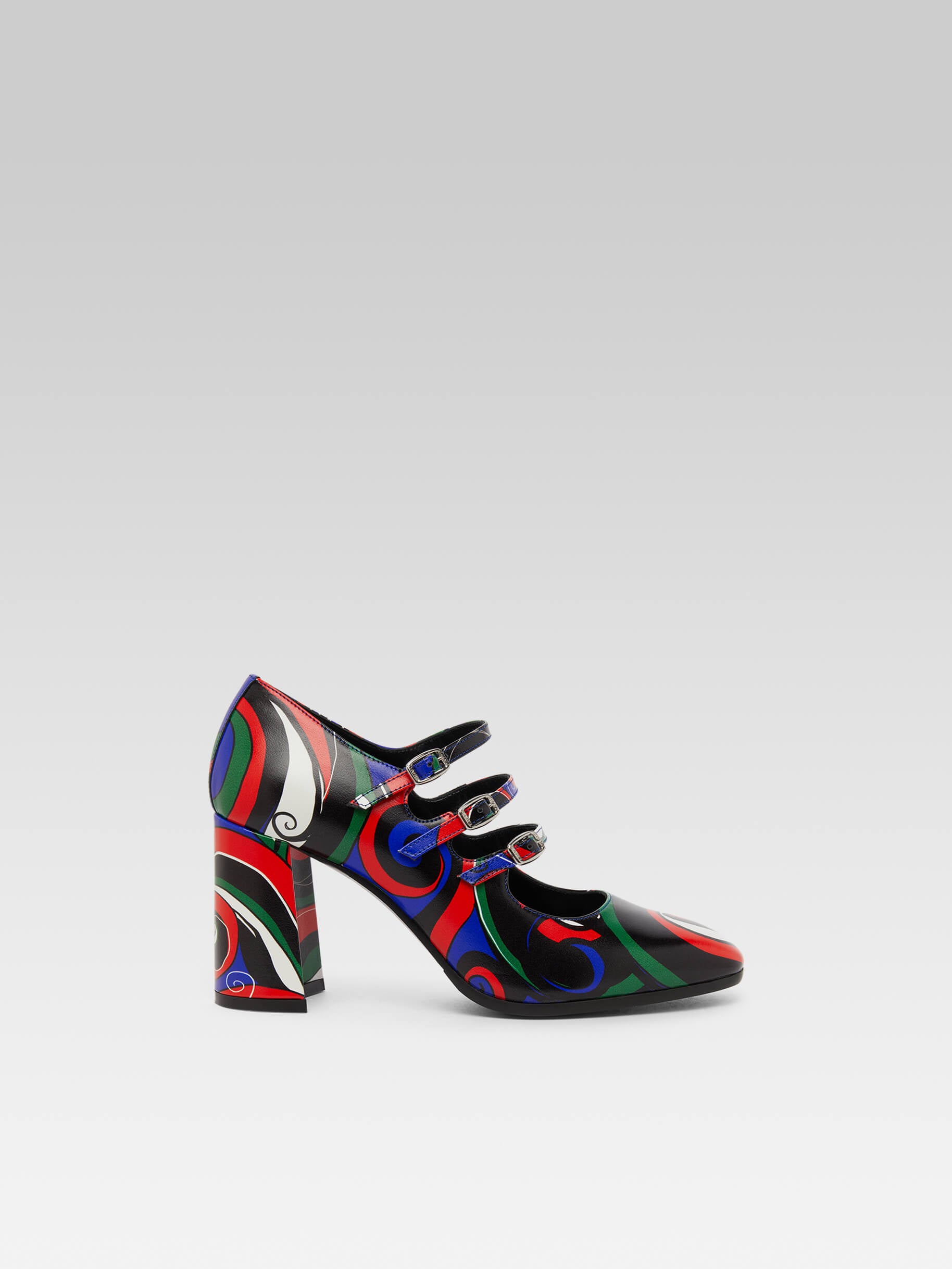 Keel - Multicolor printed leather Mary Janes pumps