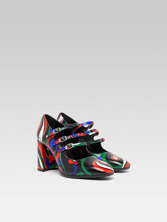 Keel - Multicolor printed leather Mary Janes pumps - Image number 3