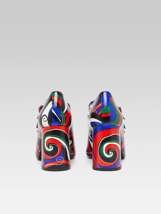 Keel - Multicolor printed leather Mary Janes pumps - Image number 5