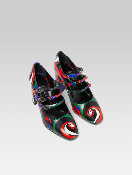 Keel - Multicolor printed leather Mary Janes pumps - Image number 2