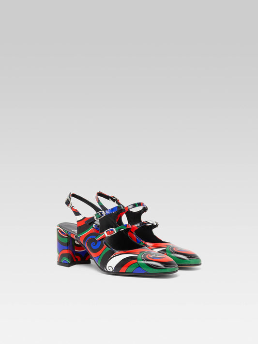 Banana - Babies slingback cuir imprimé multicolore - Image numéro 3