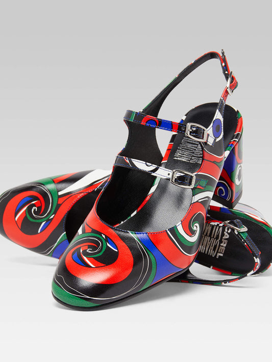 Banana - Babies slingback cuir imprimé multicolore - Image numéro 5