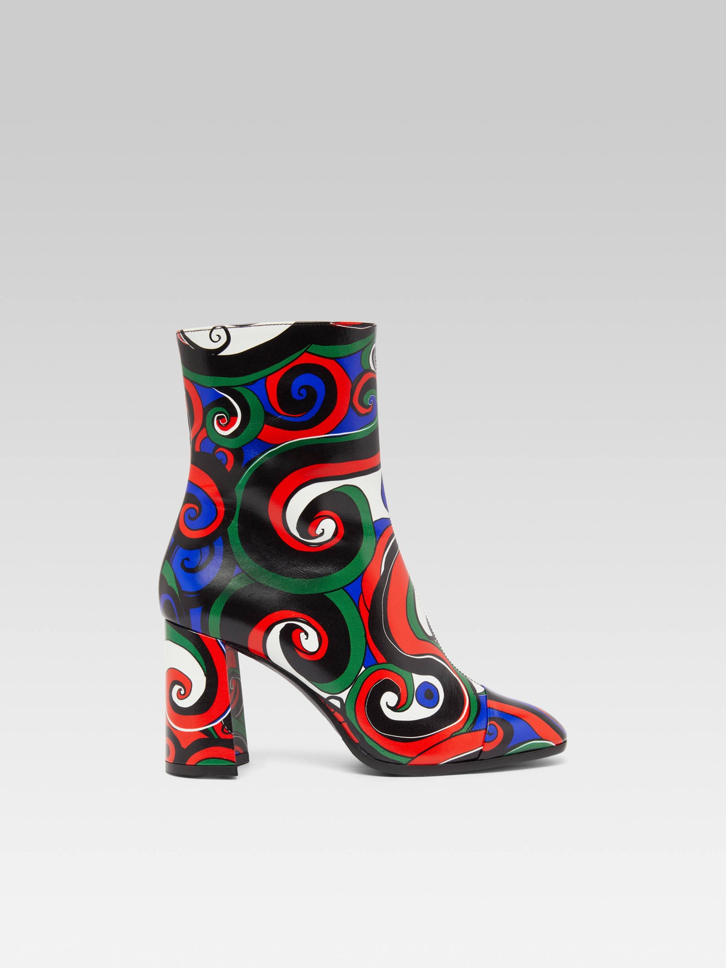 Donna - Multicolor printed leather ankle boots