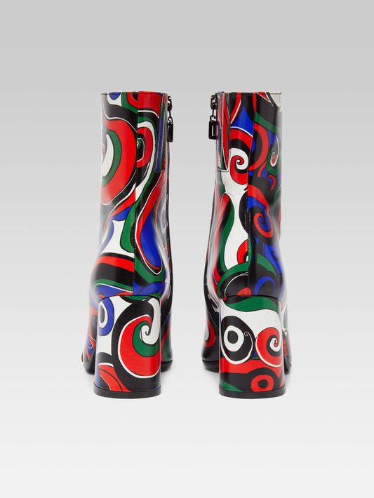 Donna - Multicolor printed leather ankle boots - Image number 4