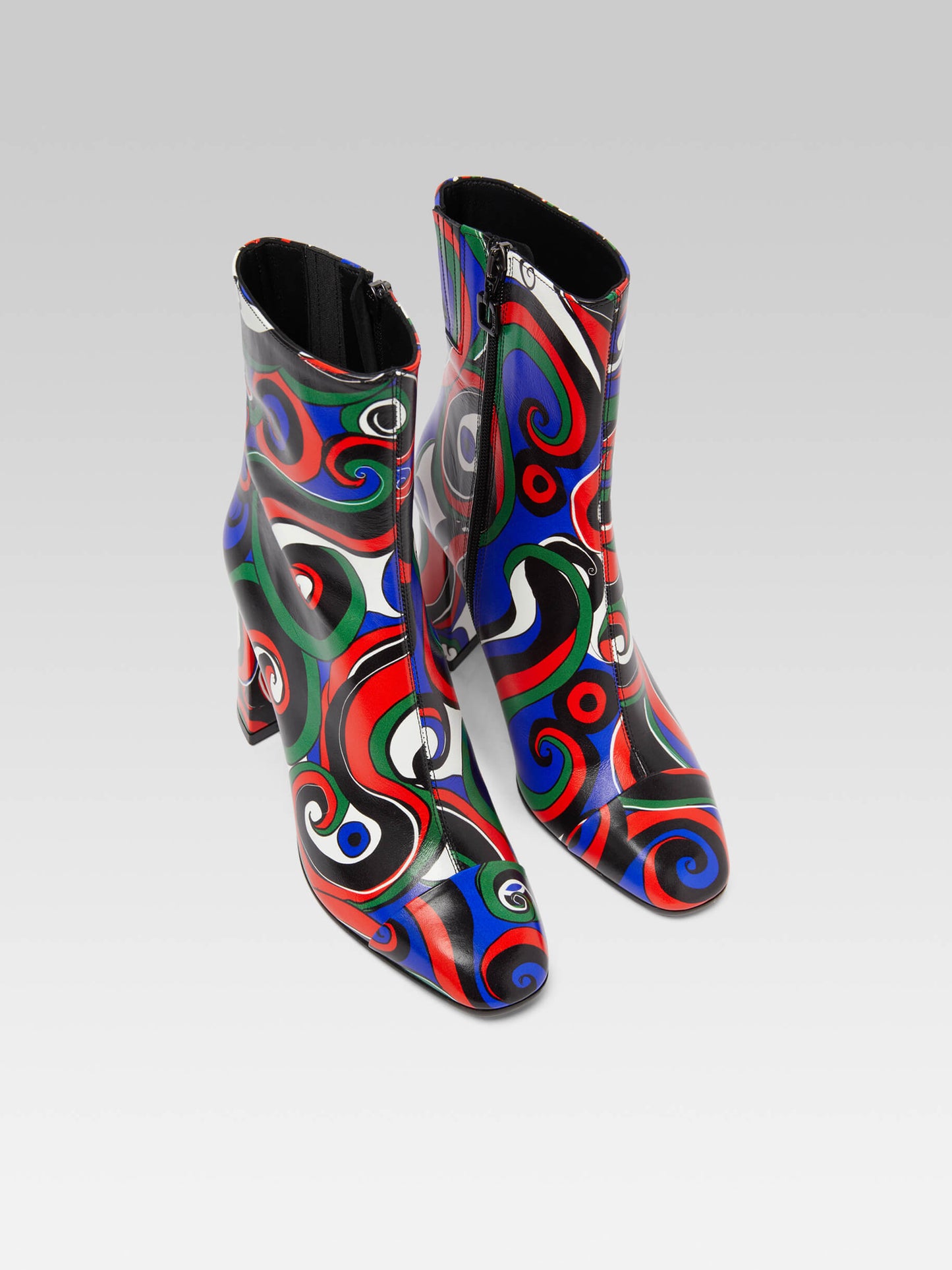 Donna - Multicolor printed leather ankle boots