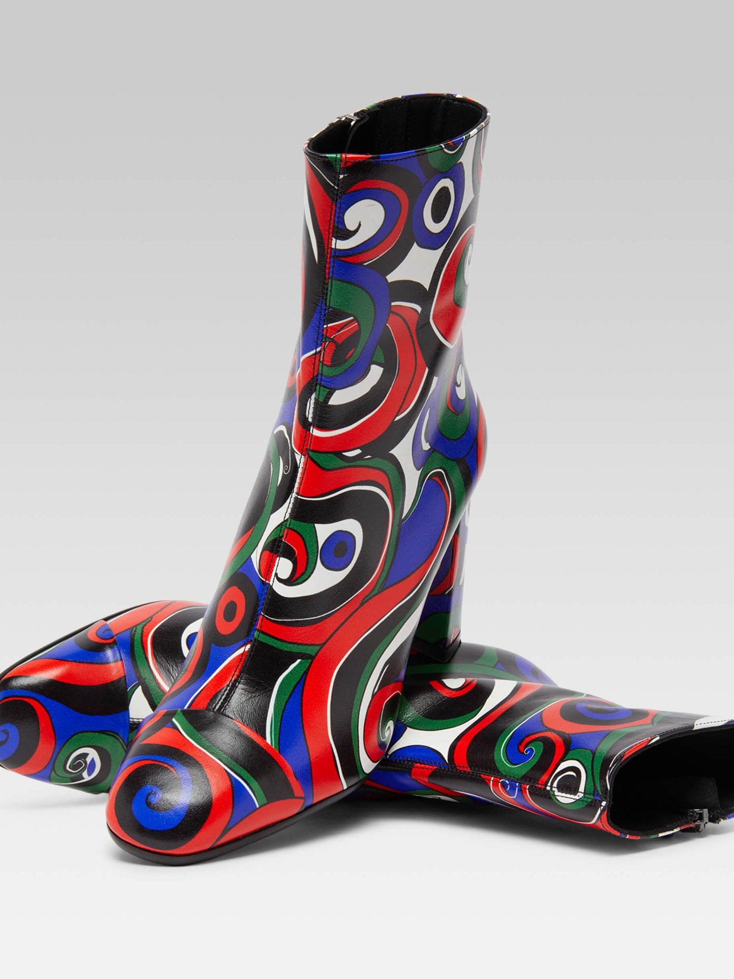 Donna - Multicolor printed leather ankle boots