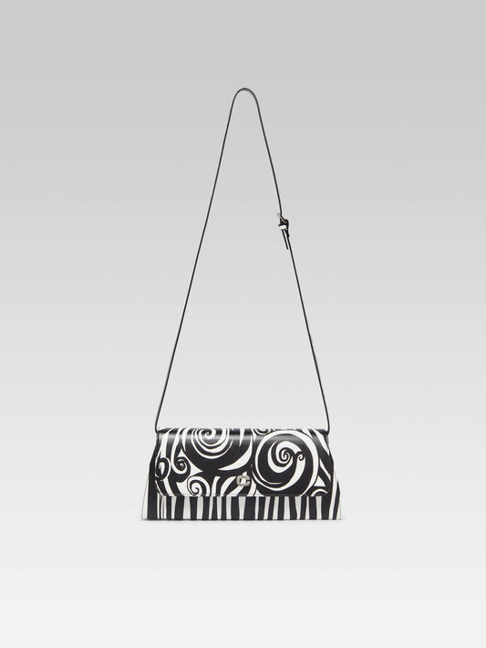 Madeleine - Black and white printed leather bag