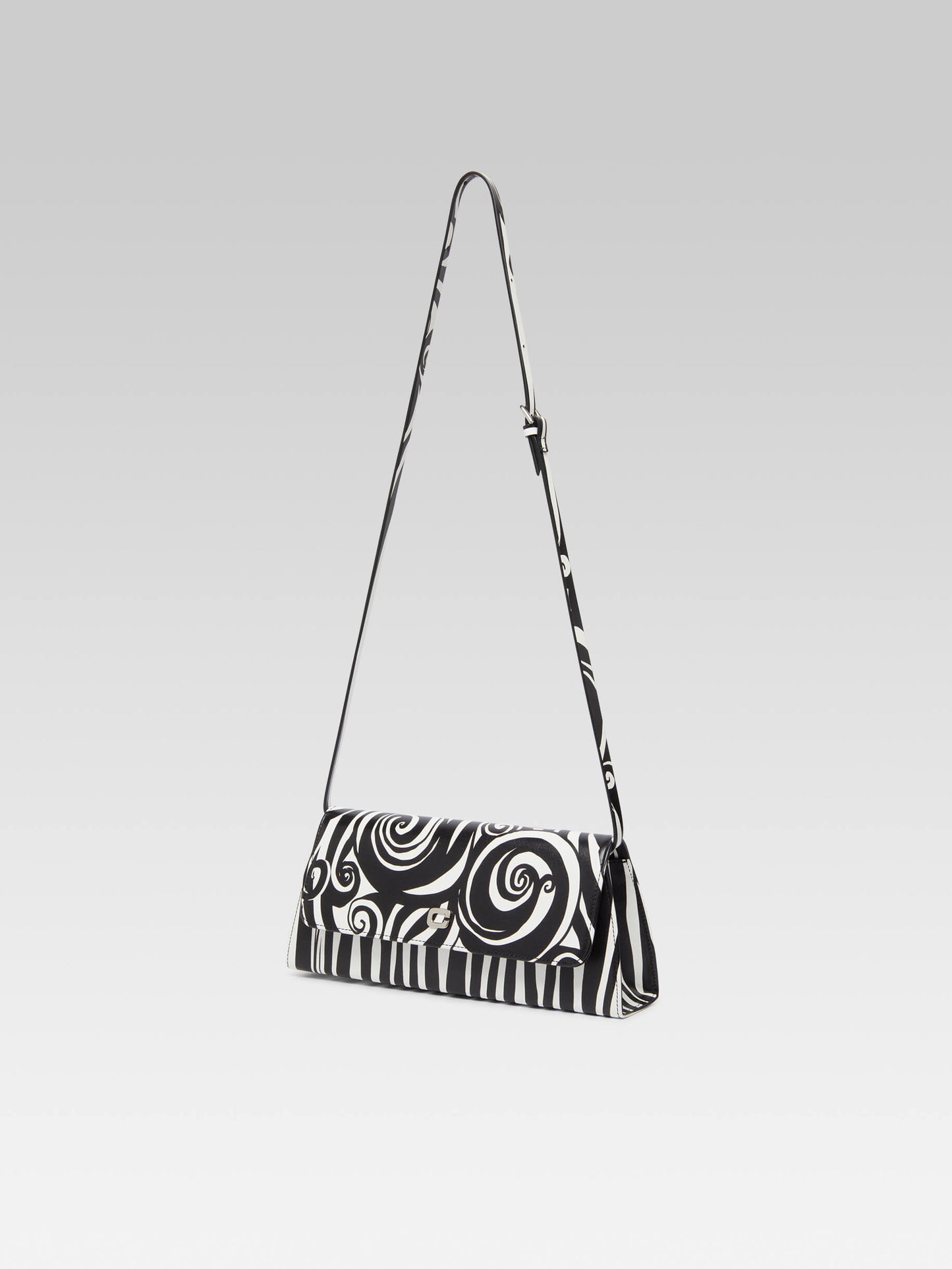 Madeleine - Black and white printed leather bag