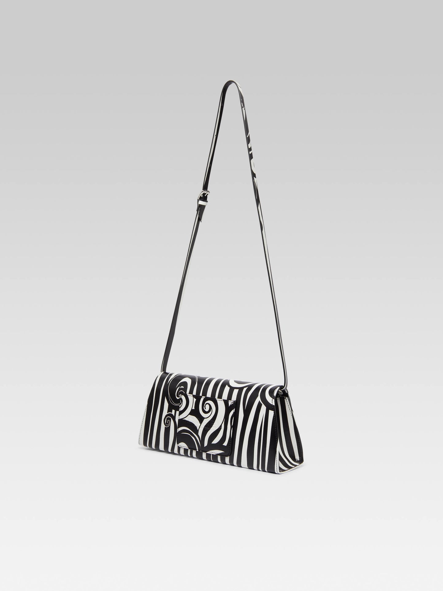 Madeleine - Black and white printed leather bag