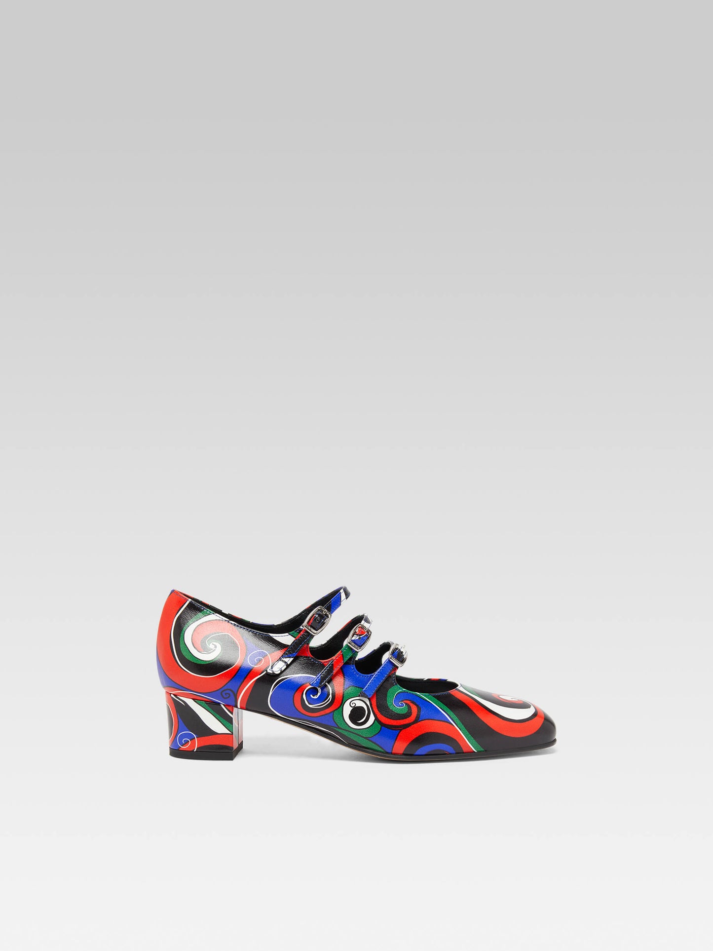 Kina - Multicolor printed leather Mary Janes pumps