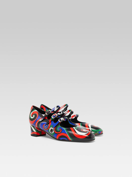 Kina - Multicolor printed leather Mary Janes pumps - Image number 3