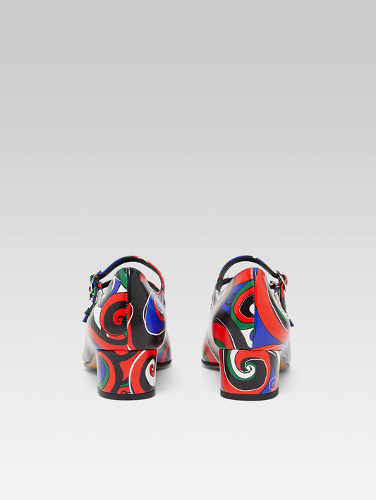 Kina - Multicolor printed leather Mary Janes pumps - Image number 5