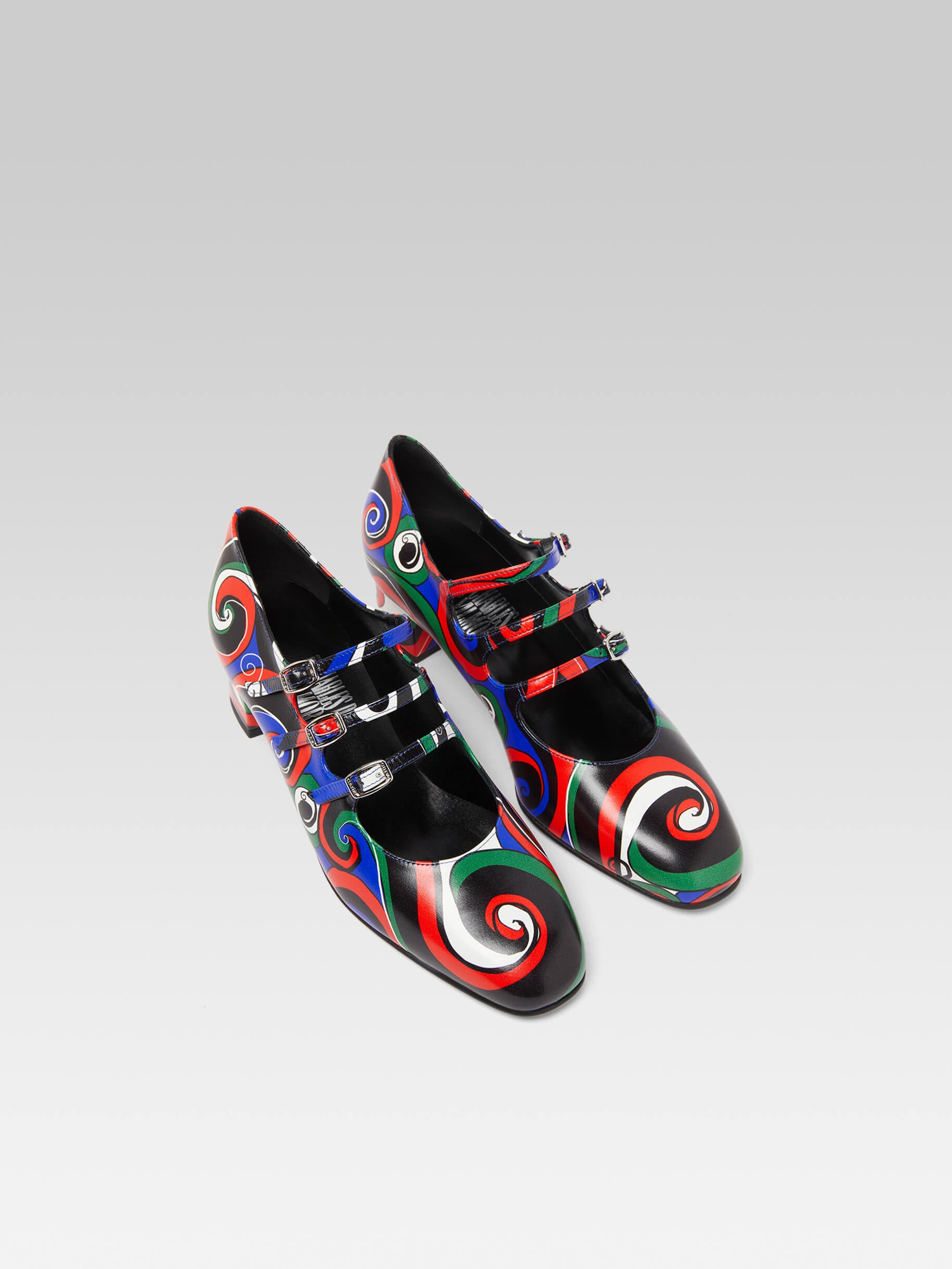 Kina - Multicolor printed leather Mary Janes pumps - Image number 2