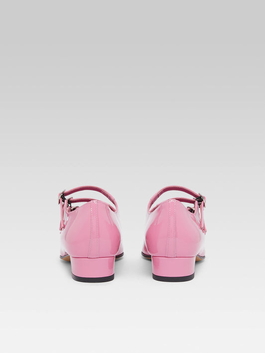 Ariana - Ballerines babies cuir verni upcyclé rose - Image numéro 5