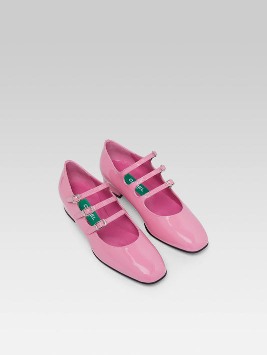 Ariana - Upcycled pink patent leather Mary Janes ballet flats - Image number 3