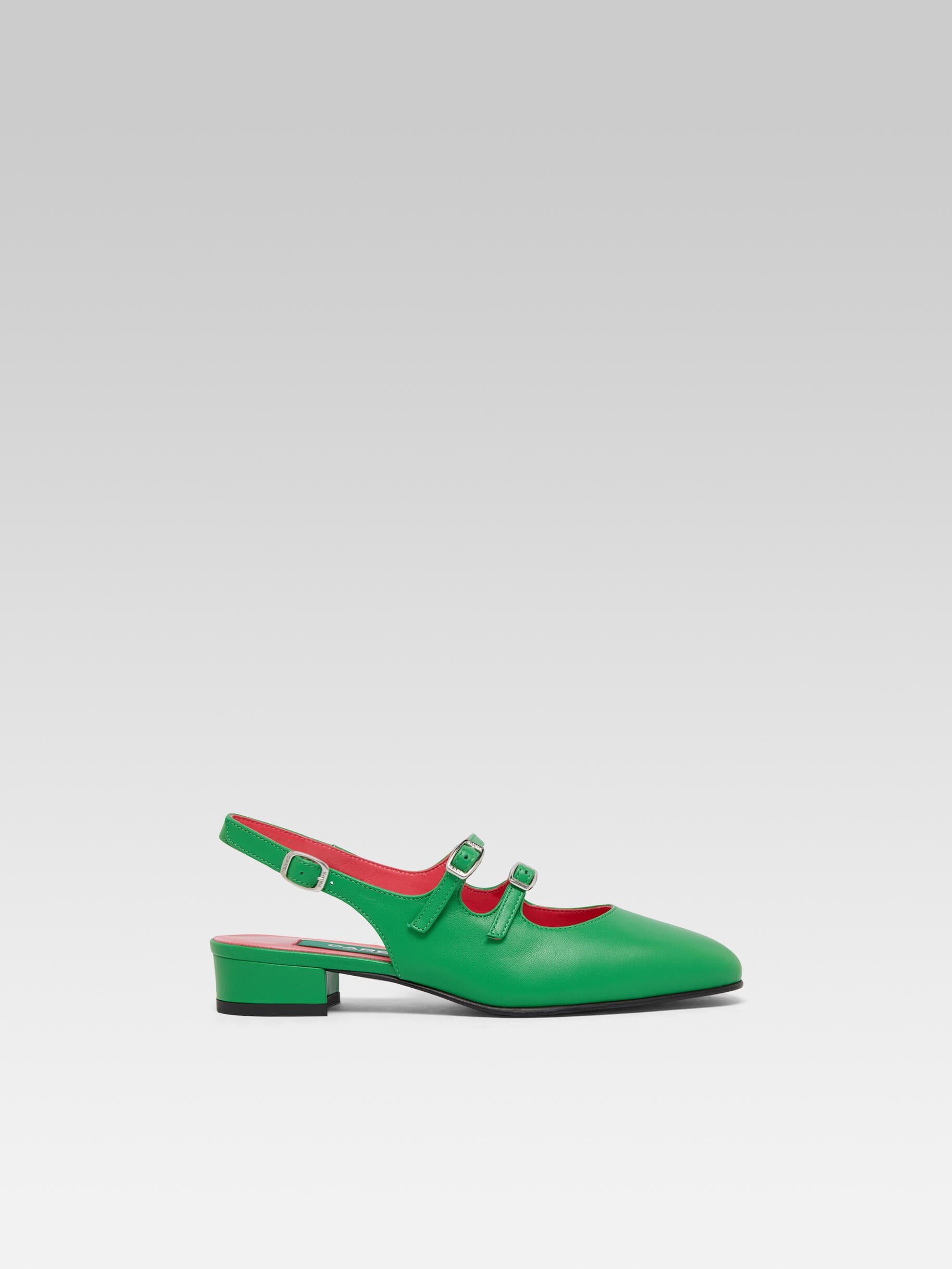 Peche - Babies slingback cuir vert upcyclé