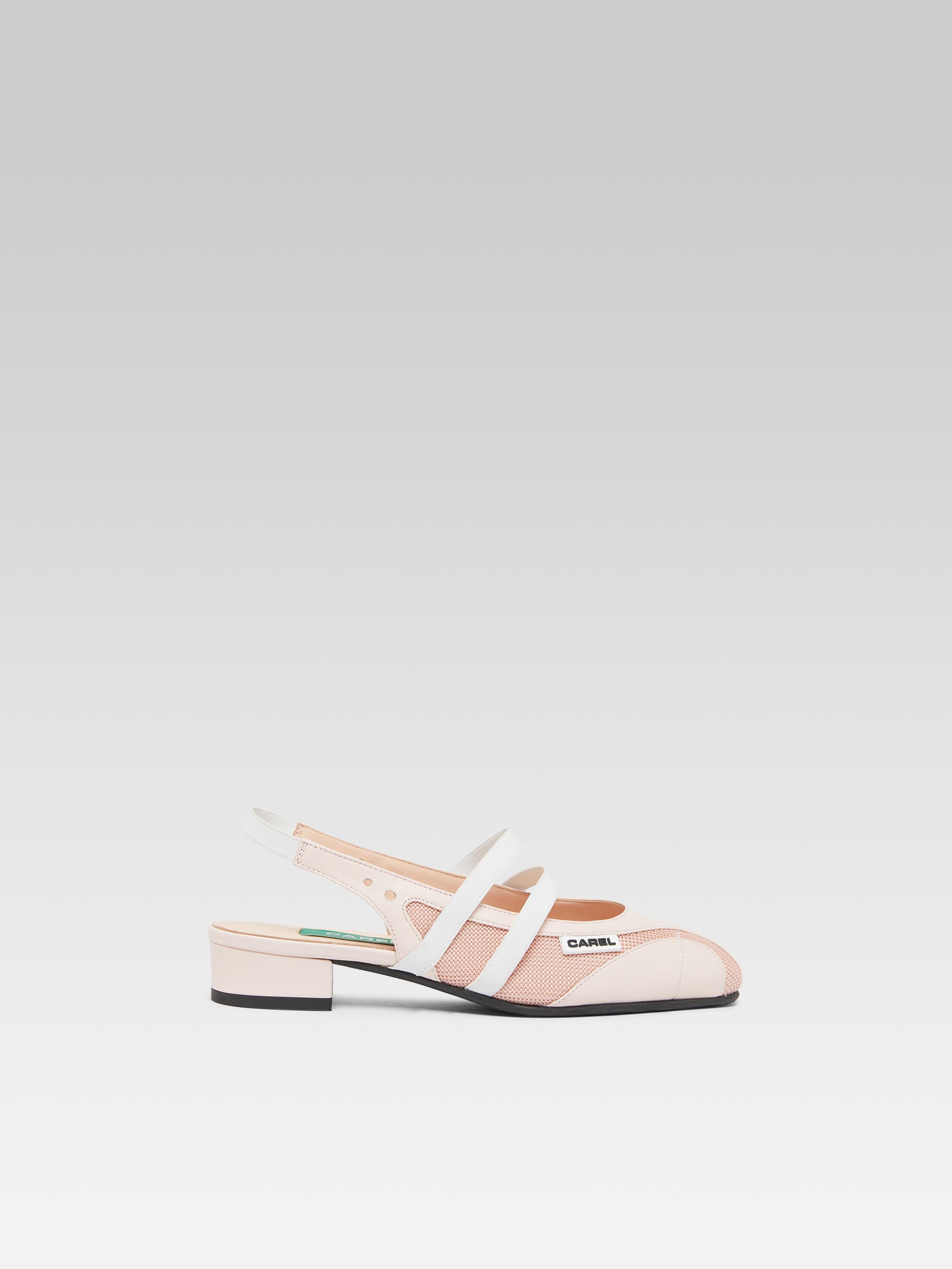 Peachy - Babies slingback mesh et cuir upcyclé rose