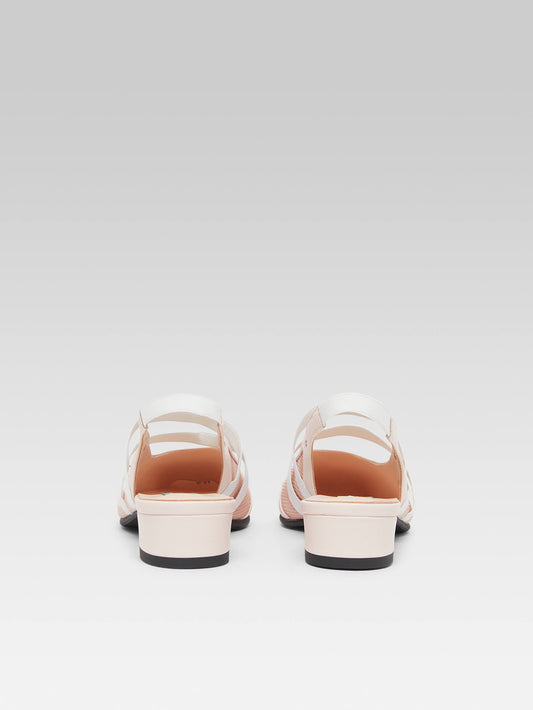 Peachy - Slingback mesh and pink upcycled leather Mary Janes - Image number 4