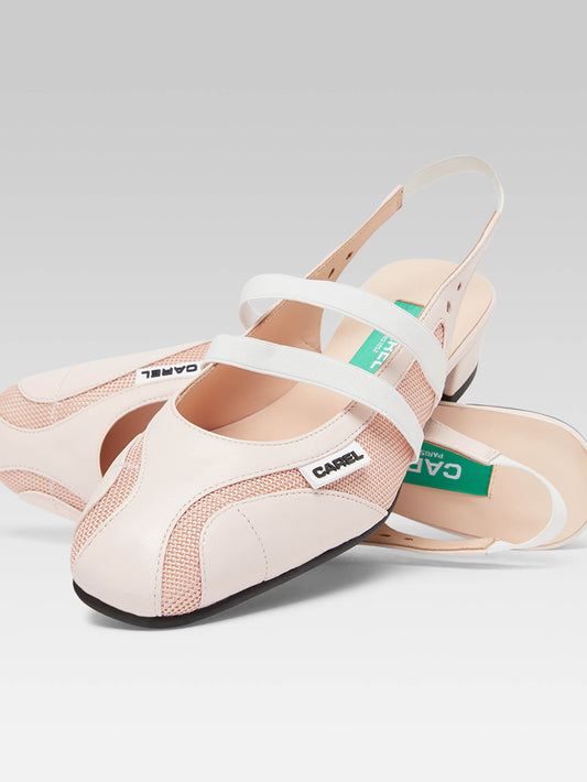 Peachy - Babies slingback mesh et cuir upcyclé rose - Image numéro 5