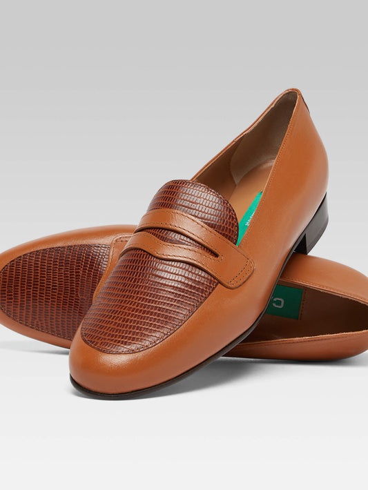 2100 - Bi cognac upcycled leather loafers - Image number 5