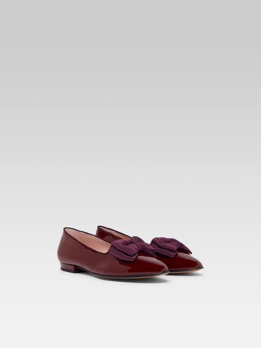 Marquis - Burgundy patent leather bow ballet flats - Image number 5