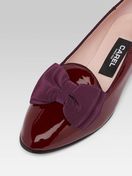 Marquis - Burgundy patent leather bow ballet flats - Image number 2