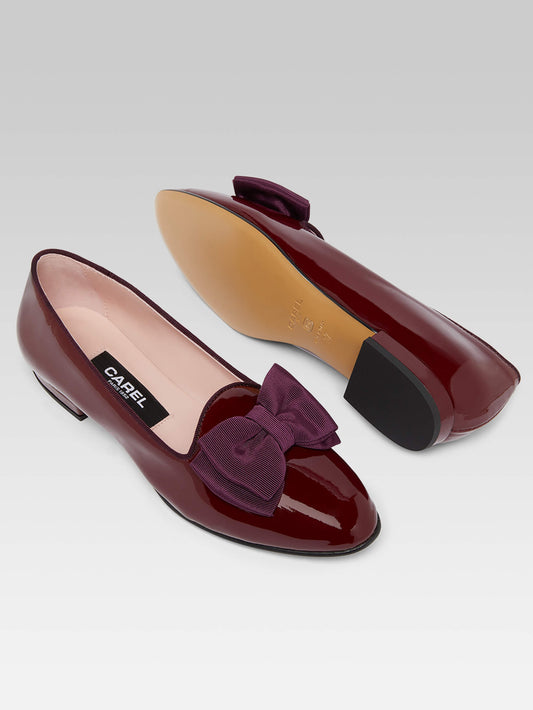 Marquis - Burgundy patent leather bow ballet flats - Image number 6