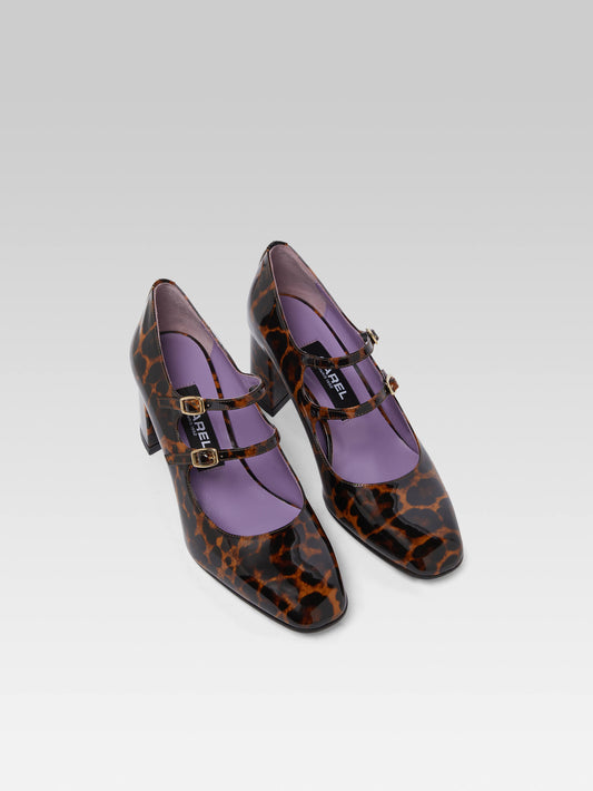 Alice - Leopard patent leather Mary Janes pumps - Image number 2