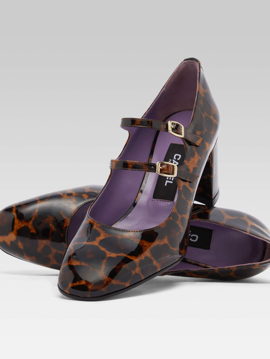 Alice - Leopard patent leather Mary Janes pumps - Image number 5