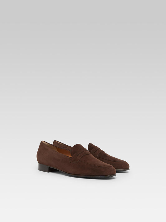 2100 - Brown upcycled suede leather loafers - Image number 3