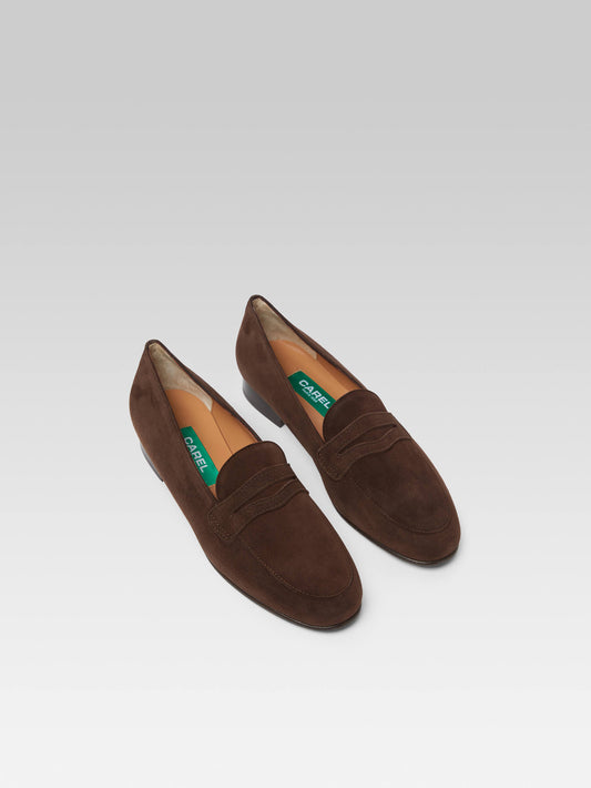 2100 - Brown upcycled suede leather loafers - Image number 2