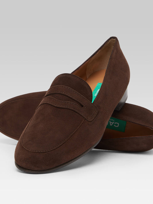 2100 - Brown upcycled suede leather loafers - Image number 5