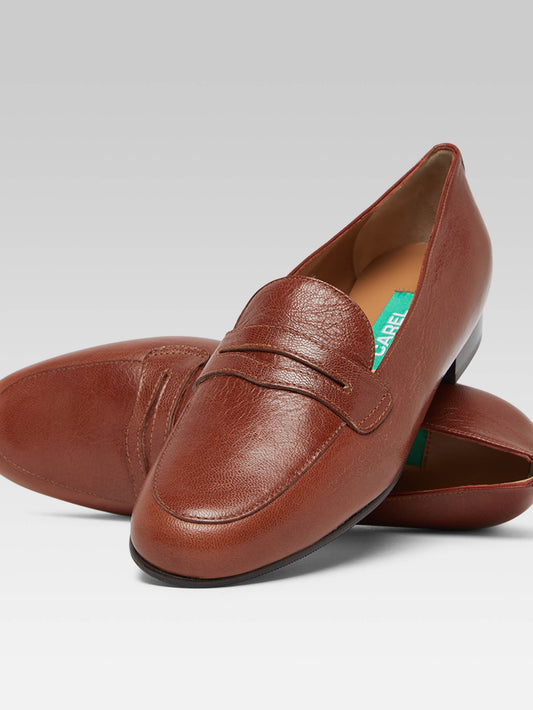 2100 - Mocassins cuir upcyclé cognac - Image numéro 5