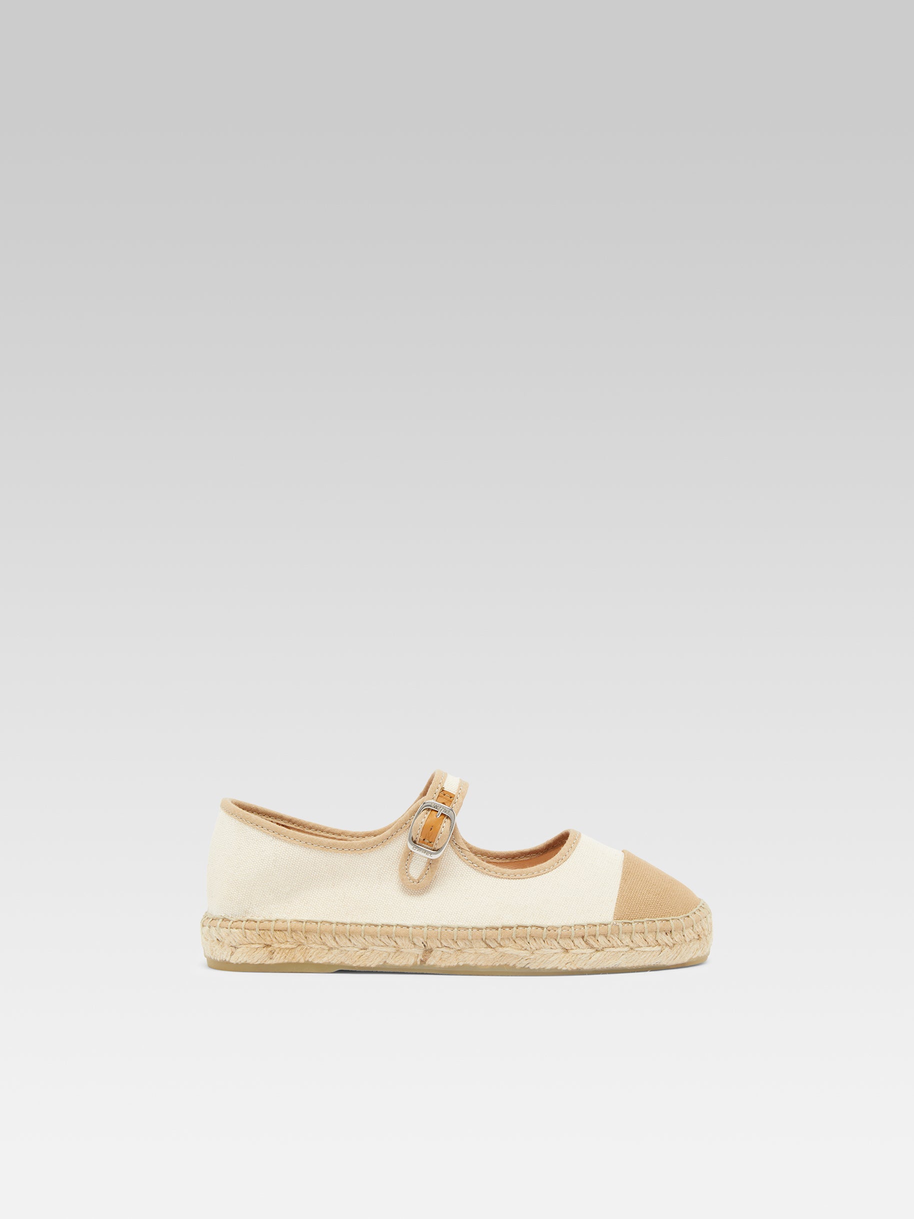 Colza - Bi-beige Mary janes canvas espadrilles