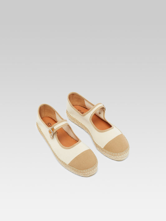 Colza - Espadrilles babies toile bi-beige - Image numéro 4