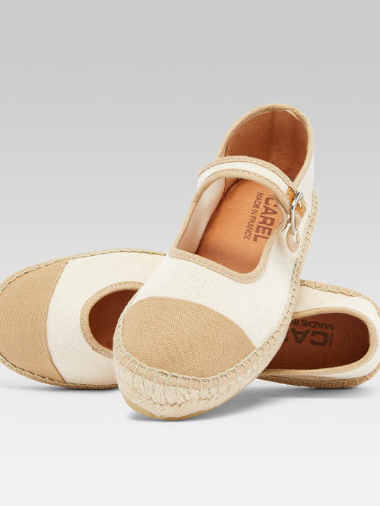 Colza - Espadrilles babies toile bi-beige - Image numéro 5