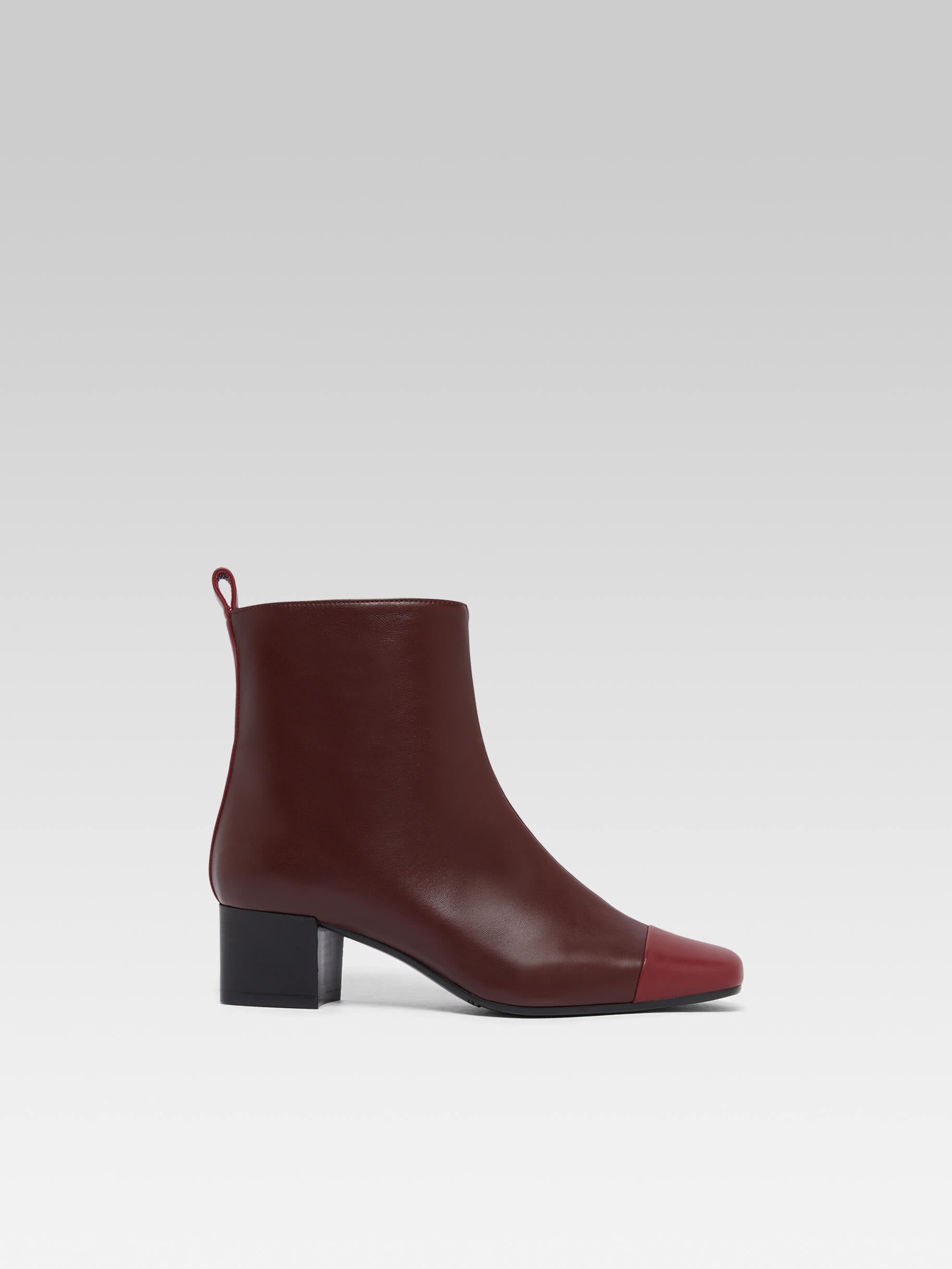 Estime - Bottines cuir upcyclé bi bordeaux - Image numéro 1