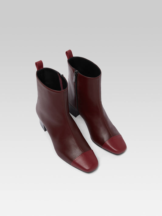 Estime - Bottines cuir upcyclé bi bordeaux - Image numéro 2