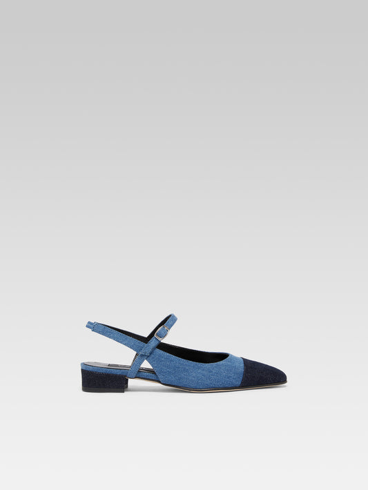 Oceano - Slingback tissus bi-jeans - Image numéro 2