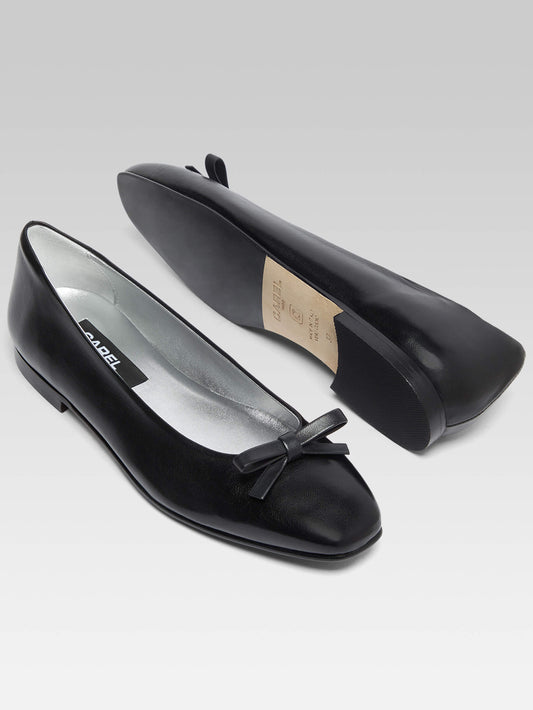 Bella - Black leather ballet flats - Image number 5