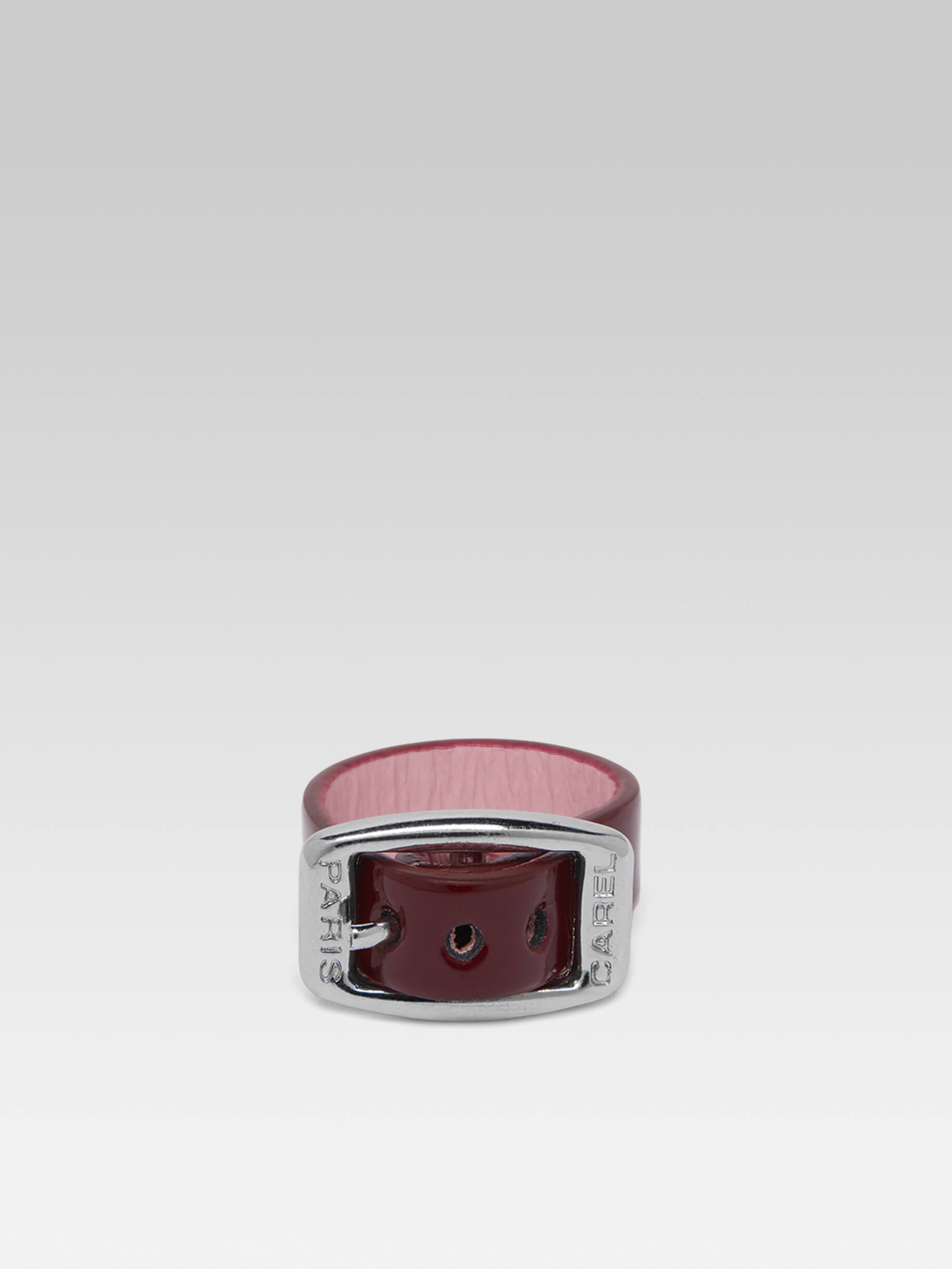 Ring - Upcycled burgundy patent leather - Image number 1