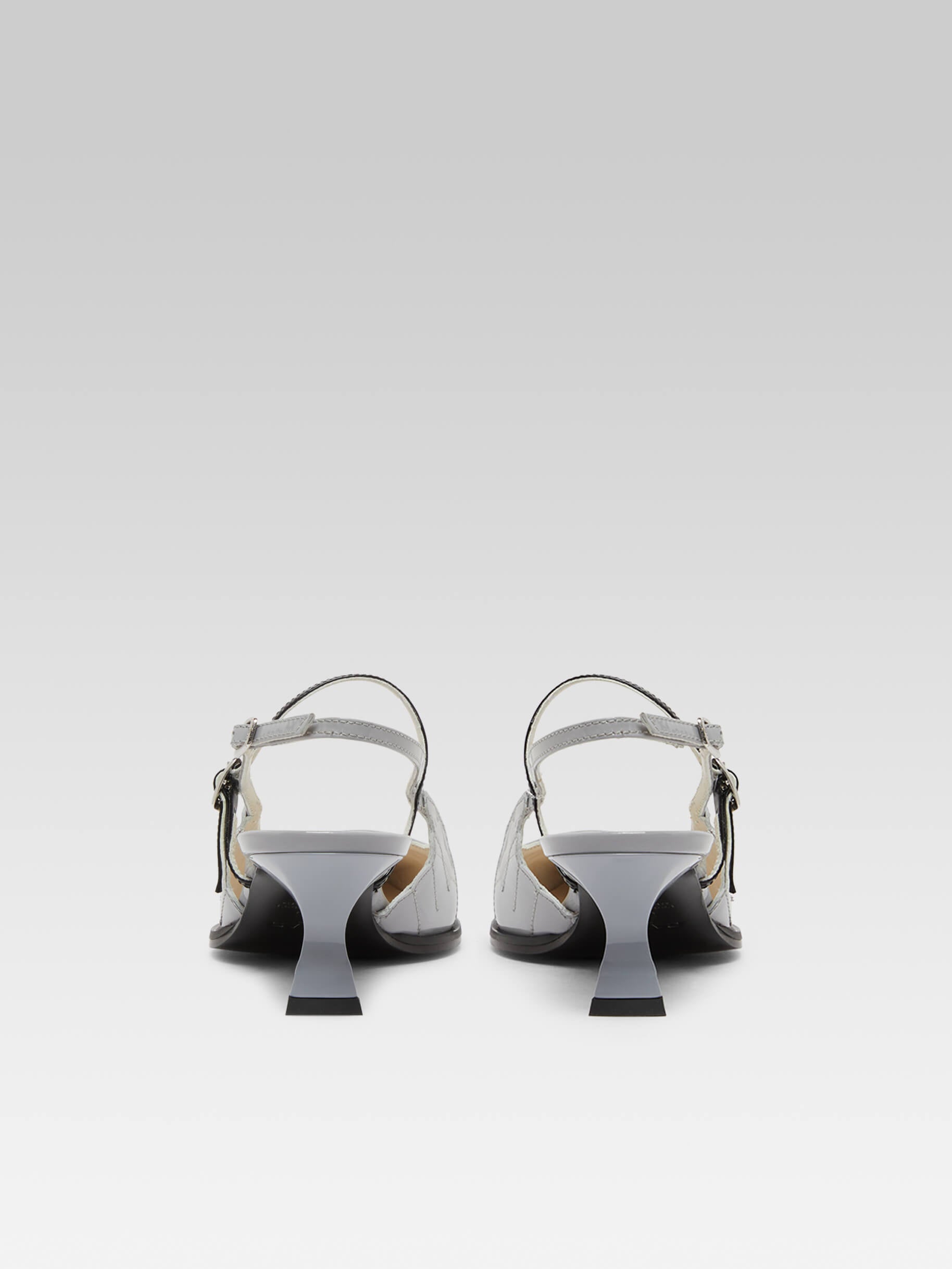 Pigeon - Grey patent leather slingback pumps - Image number 4