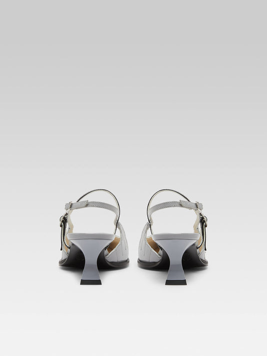 Pigeon - Escarpins slingback cuir verni gris - Image numéro 4