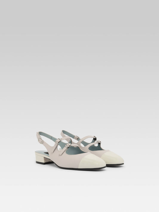 Abricot - Babies slingback cuir nude et cuir verni beige - Image numéro 3